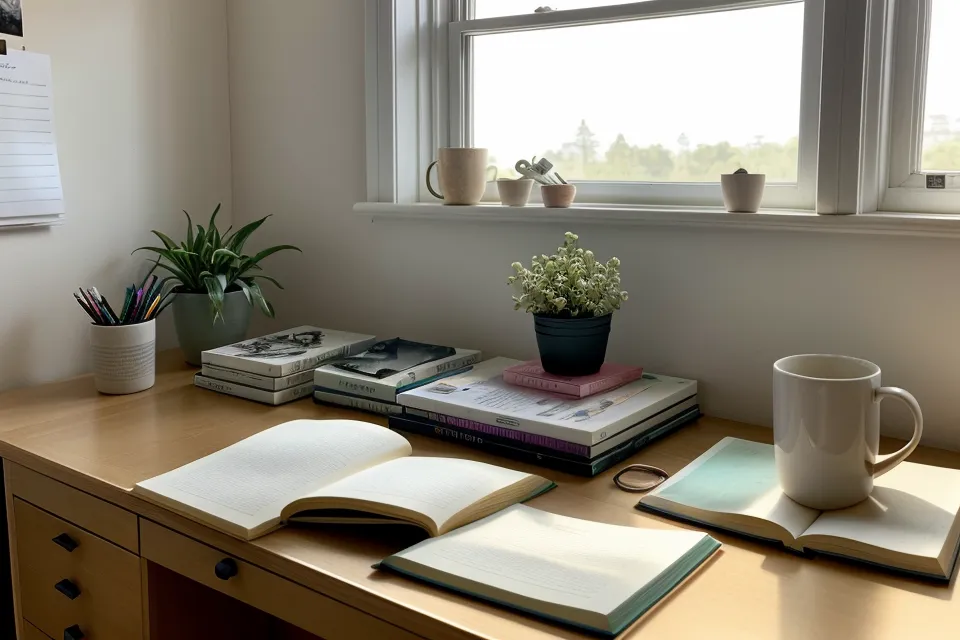 Vista en primera persona sosteniendo un libro, ejercicio de concentración lectora