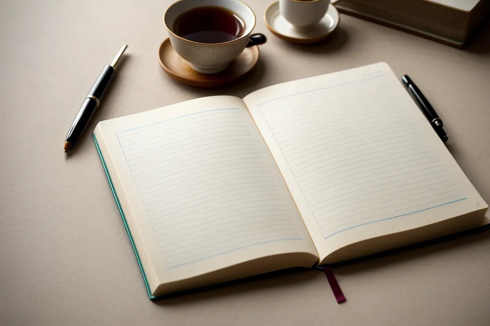 Cuaderno de notas con apuntes manuscritos sobre síntomas de ansiedad y estrés laboral docente, visto de cerca